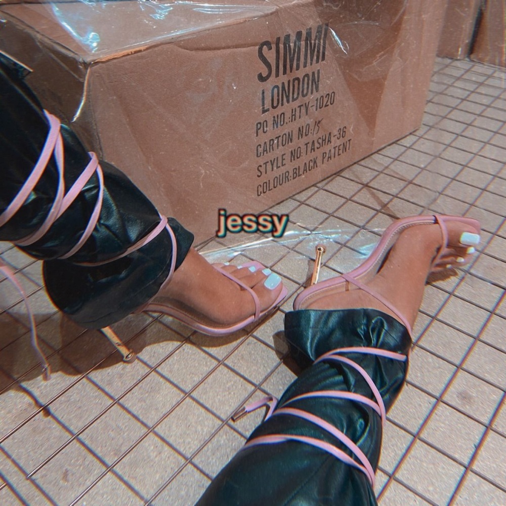 Simmi Shoes “Jessy” Blush Pink Lace Up Sandal US8 | UK6